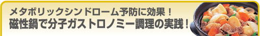 メタボリックシンドローム予防に効果！磁性鍋で分子ガストロノミー調理の実践！